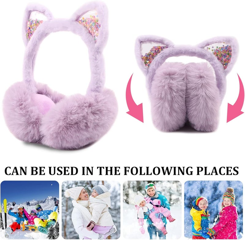 Pesaat Fluffy Ear Muff for Women Plush Earmuffs Kids Winter Earmuffs Girls Boys Cold Weather Ear Warmer - Image 5